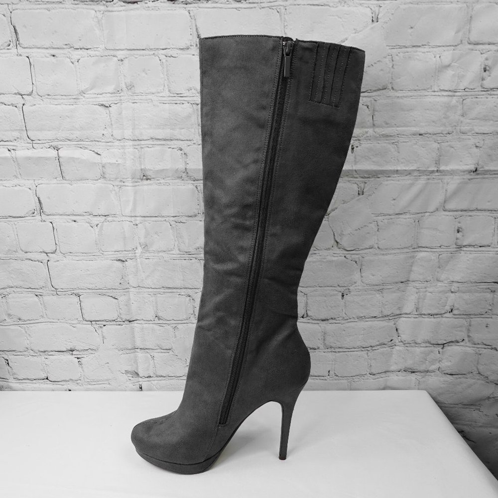 🆕 Fabienne Heeled Boot | Light Gray Suede